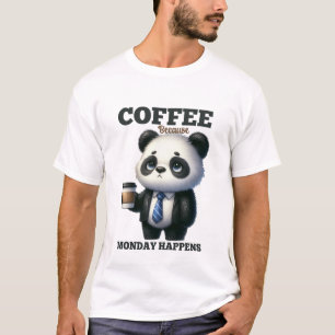 T-shirt Art du mot café amusant Panda