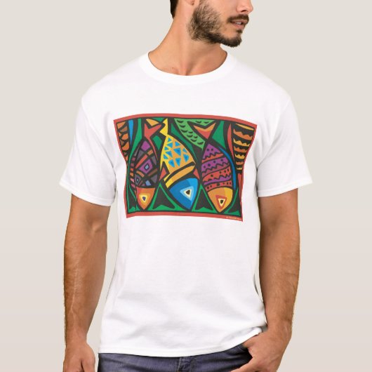 T-shirt Art du poisson Abstrait (Devant)