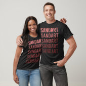 T-shirt Art du sable de texte rouge (Unisexe)