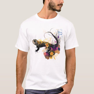 T-shirt Art du salamandre noir
