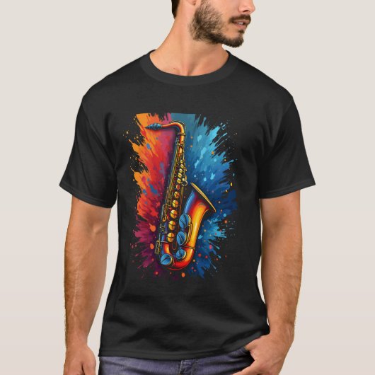 T-shirt art du saxophone (Devant)