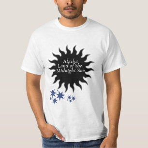 T-shirt Art du soleil de minuit noir d'Alaska