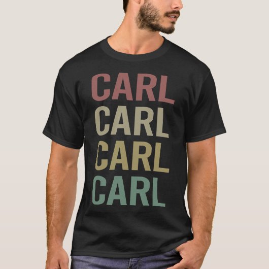 T-shirt Art du texte coloré - Carl Name (Devant)