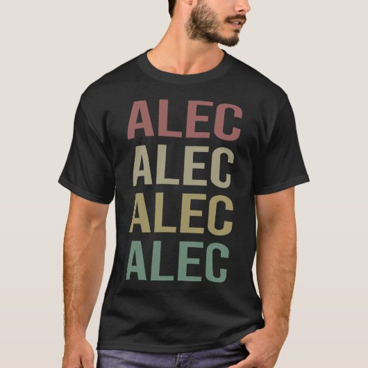 T-shirt Art du texte coloré - Nom Alec (Devant)