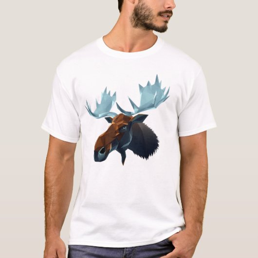T-shirt Art du visage flottant de l'orignal (Devant)