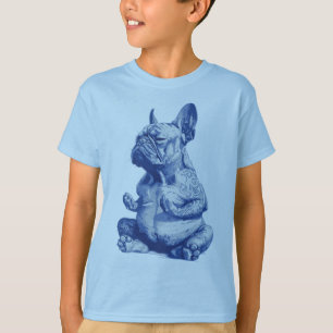 T-shirt Art du Zen Bulldog en position de méditation
