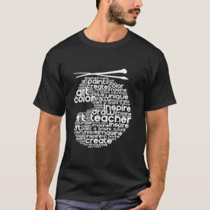 T-shirt Art Enseignant Appréciation Cadeau Mot Cloud Palet