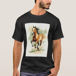 T-shirt Art équestre de la liberté du cheval au galop