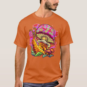 T-shirt Art Escargot de champignons psychédélique