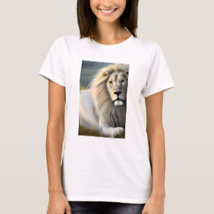 T-shirt Art Ethérée Lion Majestic Blanc