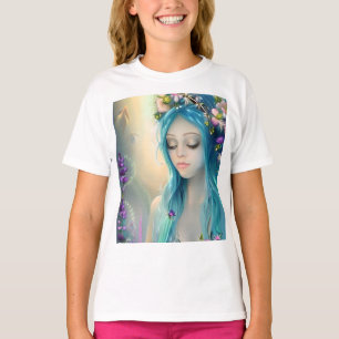 T-shirt Art Fantastique Éthéré   Belle Fée Bleue 