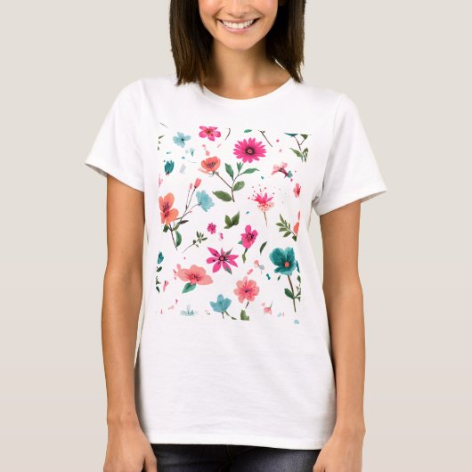 T-shirt Art floral dynamique (Devant)