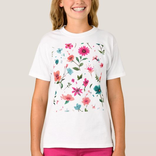 T-shirt Art floral dynamique (Devant)