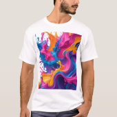 T-shirt Art fluide Abstrait vif - Design d'éclaboussure co (Devant)