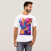 T-shirt Art fluide Abstrait vif - Design d'éclaboussure co (Devant entier)
