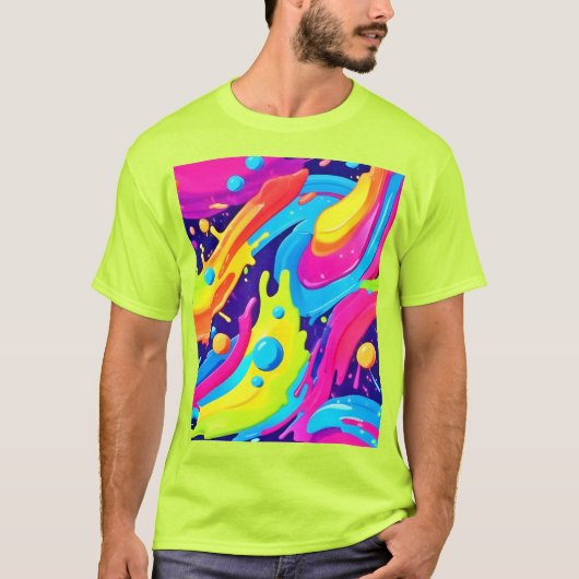 T-shirt Art fluide néon (Devant)