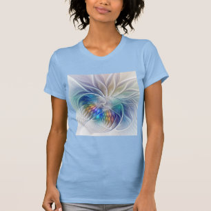 T-shirt Art Fractal Floral, Fleur Abstraite colorée