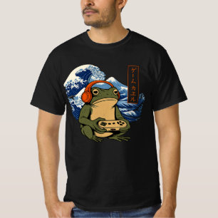 T-shirt Art Frog japonais gamer Hommes Femmes Garçons Drôl