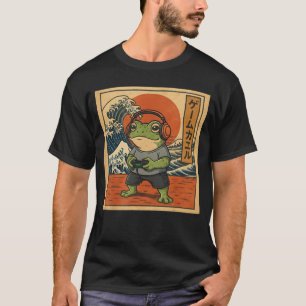 T-shirt Art Frog Ukiyoe Jeux Japonais Gamer Anime Hommes B