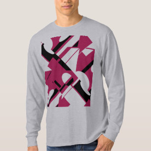T-shirt Art géométrique diagonal noir de Bourgogne inspiré