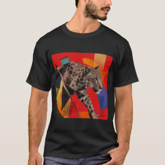 T-Shirt Art Géométrique Léopard Abstrait
