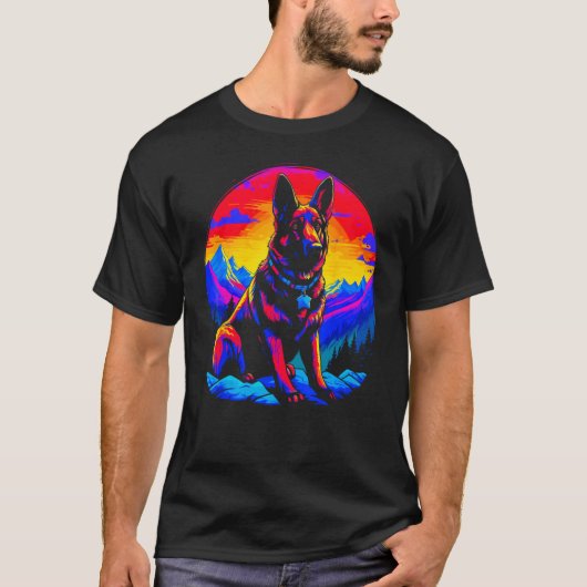 T-shirt Art German Shepherd Dog (Devant)