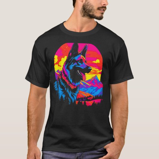 T-shirt Art German Shepherd Dog Hike (Devant)