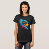 T-shirt Art German Shepherd Dog Wave Surf (Devant entier)