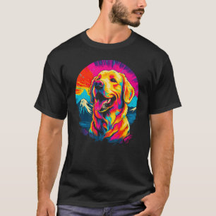 T-shirt Art Golden Retriever Chien Mountain