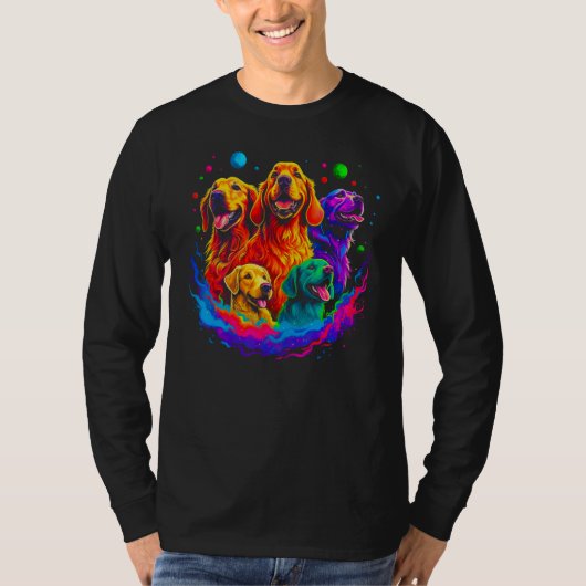 T-shirt Art Golden Retriever Dog Best Friends (Devant)