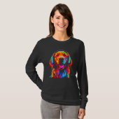 T-shirt Art Golden Retriever Dog DJ Headset (Devant entier)