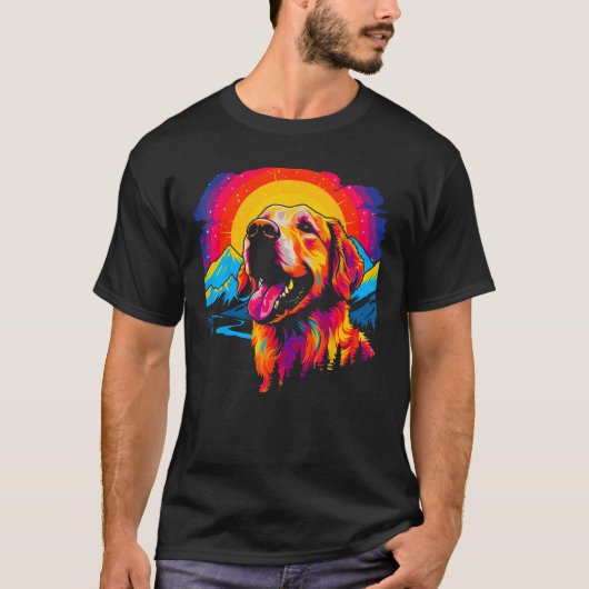 T-shirt Art Golden Retriever Dog Nature (Devant)