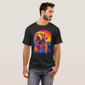 T-shirt Art Golden Retriever Dog Sunset (Devant entier)