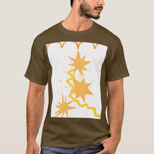 T-SHIRT ART GRAPHIQUE ABSTRAIT ÉTOILÉ (Devant)