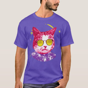 T-shirt Art Hipster Chat Kitty Coloré