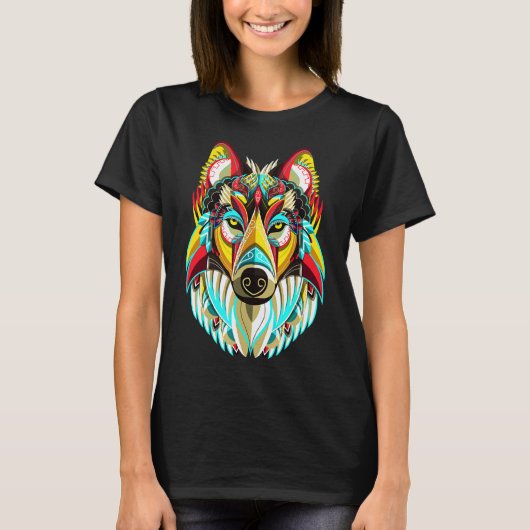 T-shirt Art Husky coloré (Devant)
