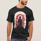 T-shirt Art japonais Chat Ninja Ukiyo-e Style Samurai Chat (Devant)