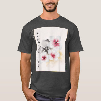 T-shirt Art japonais Floral Rose cerisier Blossom boisé