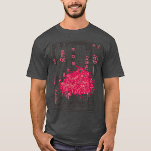 T-shirt Art japonais Kawaii Sakura Tree Katana Anime Manga