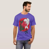 T-shirt Art japonais Koi poisson noir blanc Koi japonais (Devant entier)