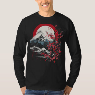 T-shirt Art japonais Mont Fuji Cerry Blossom Japon Aesth