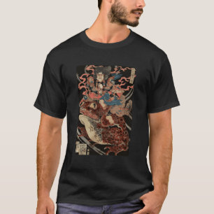 T-shirt Art Japonais Rétro Samurai Riding Giant Toad V