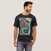 T-shirt Art japonais Samurai esthétique Snake design graph (Devant entier)