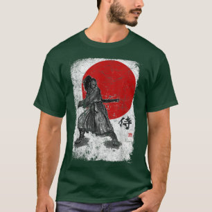 T-shirt Art Japonais Samurai Vintage Fighter Retro Anime D