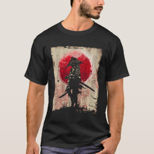 T-shirt Art japonais Samurai Vintage Fighter Retro Design