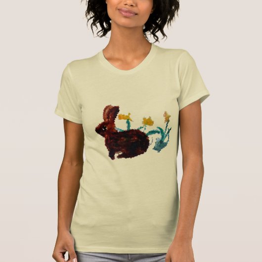 T-shirt Art jonquille de lapin mignon (Devant)
