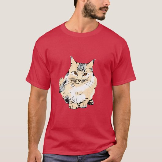 T-shirt Art Main Coon Design graphique Chat Oversize 2 (Devant)