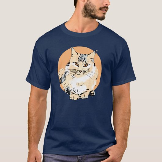 T-shirt Art Main Coon Design graphique Chat Surdimensionné (Devant)
