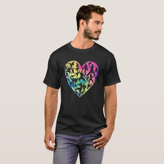 T-shirt Art martial Coeur Amour entraînement Karate Tae Kw (Devant entier)
