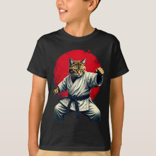 T-shirt Art Martial Japonais Judo Karate Chat Homme Femmes